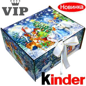 Сладкий подарок на Новый Год в картонной упаковке весом 1200 грамм по цене 2223 руб в Карабулаке
