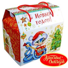 Детский новогодний подарок в картонной упаковке весом 950 грамм по цене 1108 руб в Карабулаке